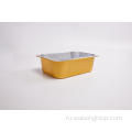 Золотая квадратная алюминиевая пищевая коробка для ланча
